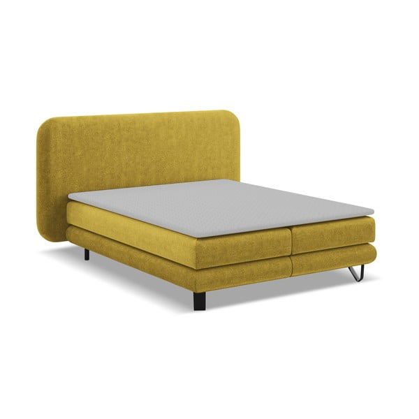 Senf žuti boxspring krevet 140x200 cm Ilima – Makamii
