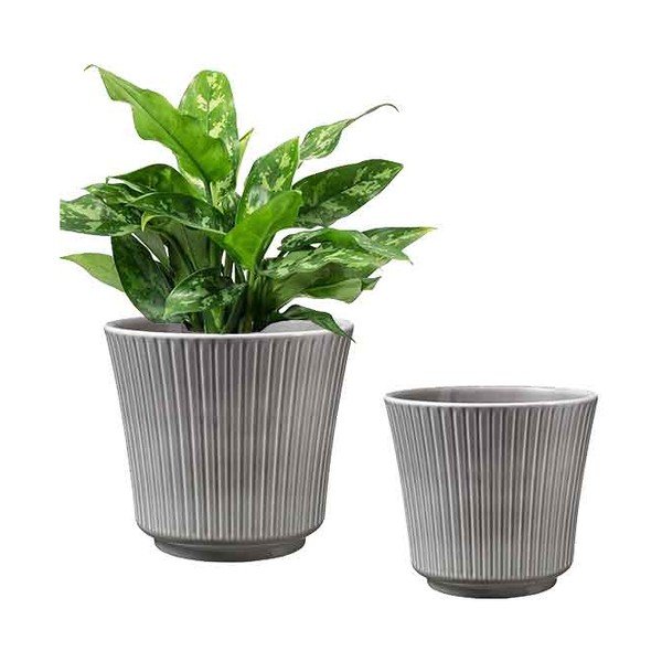 Siva keramička tegla Big pots Gloss, ø 20 cm-image-1