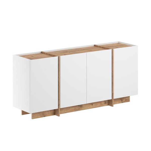 Bijela komoda u dekoru bora s rupom za kabele 180x80x45 cm Dorma – Kalune Design