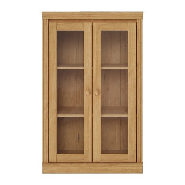Vitrina od masivnog bora u svijetloj prirodnoj boji 74x118x35 cm Anita – Støraa