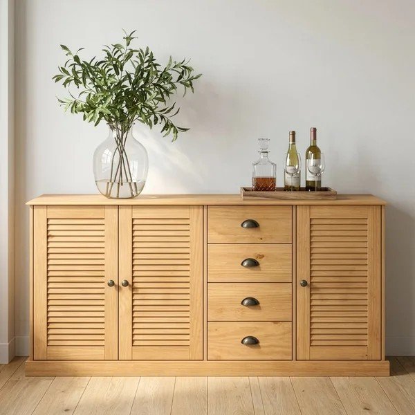 Komoda od masivnog bora u svijetloj prirodnoj boji 166x80x38 cm Edith – Støraa-image-2