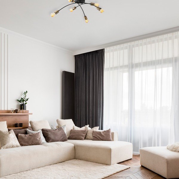 Crna stropna svjetiljka 67x67 cm Banana – Opviq lights-image-1