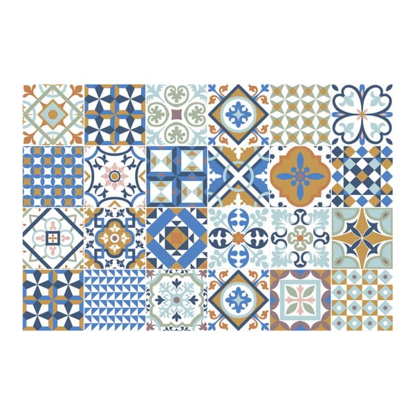 Set od 24 zidne naljepnice Ambiance Azulejos Ornaments Mosaic, 10 x 10 cm-image-2