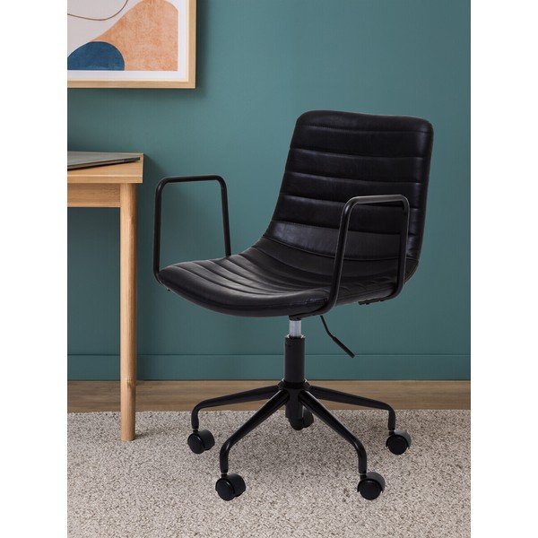 Crna uredska stolica od umjetne kože Forbes – Premier Housewares-image-3