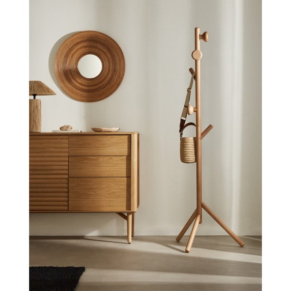 Vješalica od masivne bukve u prirodnoj boji 46x170 cm Nadue – Kave Home-image-1