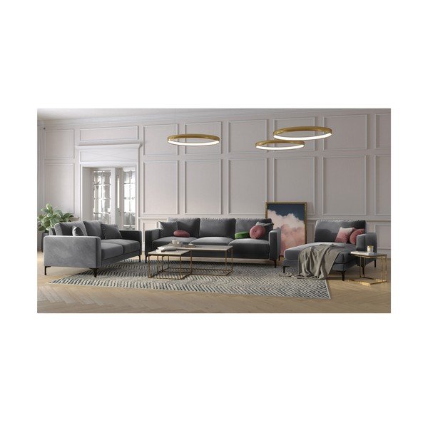 Sivi baršunasti kauč Kooko Home Harmony, 220 cm-image-4