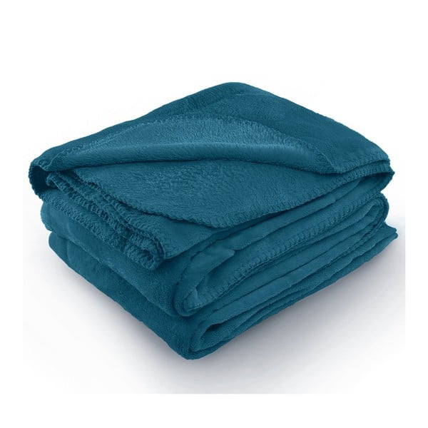 Indigo plava deka od mikrovlakana AmeliaHome Tyler, 150 x 200 cm