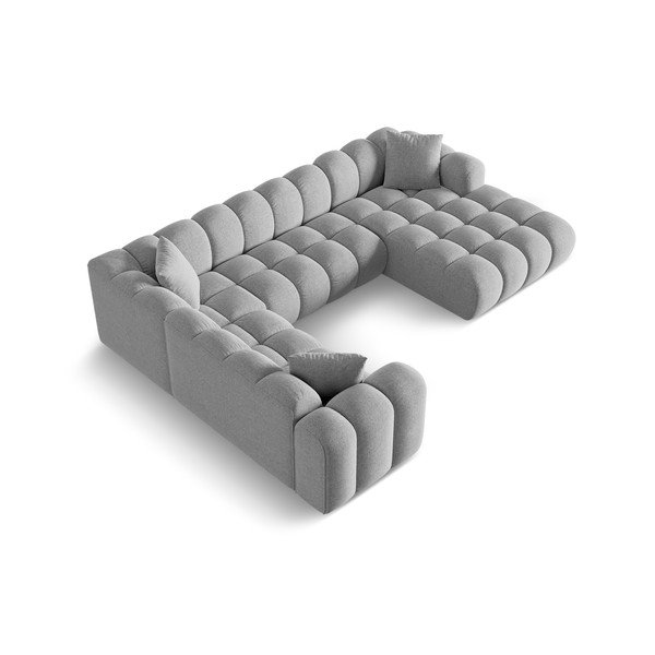 Svijetlo siva kutna garnitura od šenila (s lijevim kutom/u obliku slova "U") Treno – Cosmopolitan Design-image-2