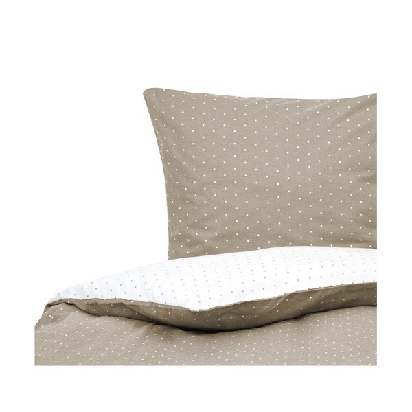 Bijelo-smeđa flanelna posteljin Fovere Betty, 155 x 220 cm-image-4