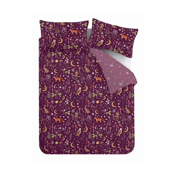 Ljubičasta posteljina za bračni krevet/za produženi krevet 230x220 cm Enchanted Twilight – Catherine Lansfield