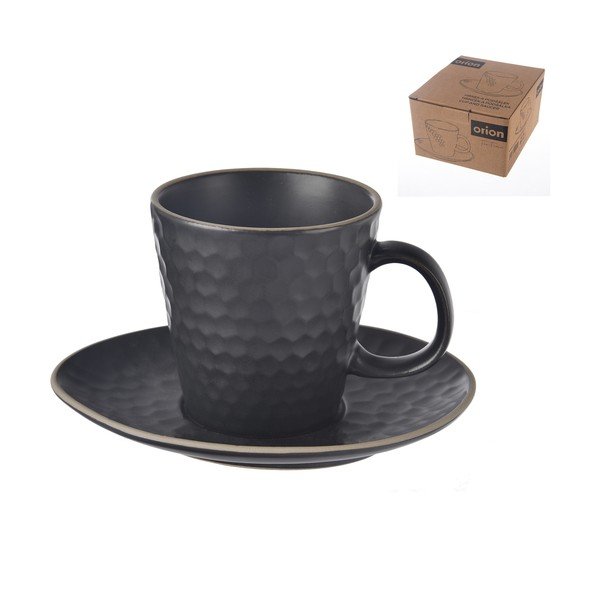 Crna keramička šalica za cappuccino 250 ml Tea Time – Orion-image-3