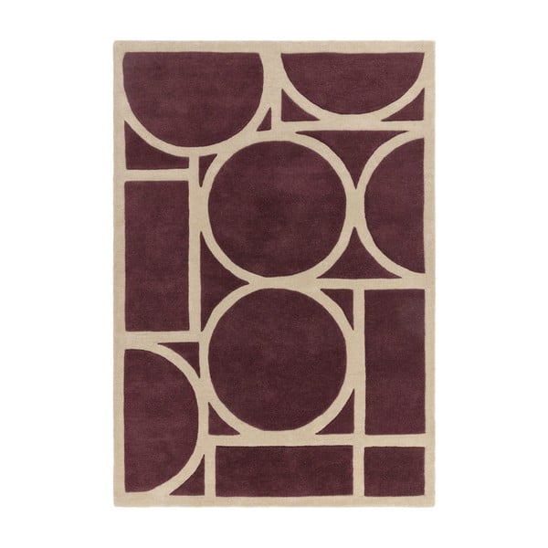 Tamno smeđi vuneni tepih 160x230 cm Metro Plum – Asiatic Carpets
