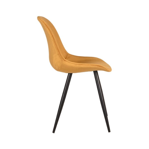 Senf žute baršunaste blagovaonske stolice u setu 2 kom Capri  – LABEL51-image-4