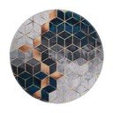 Bijelo-petrolej zeleni perivi okrugli tepih ø 120 cm – Vitaus