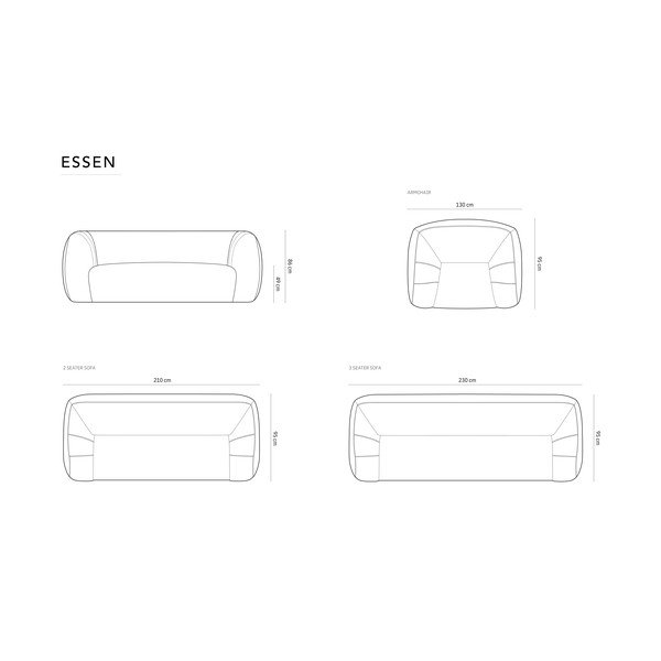 Svijetlo ružičasta sofa od bouclé tkanine 230 cm Essen – Cosmopolitan Design-image-4
