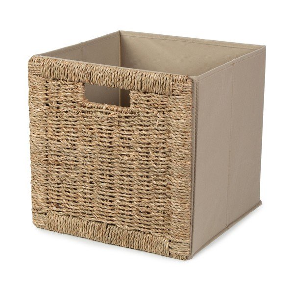 Kutija za pohranu od morske trave u prirodnoj boji 30x30x30 cm – Compactor-image-1