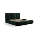Tamno zeleni baršunasti tapecirani bračni krevet s prostorom za odlaganje s podnicom 180x200 cm Brody – Mazzini Beds