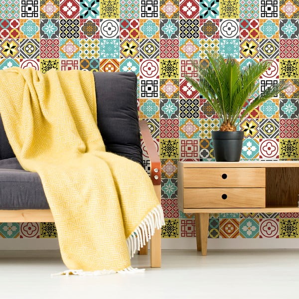 Set od 24 zidne naljepnice Ambiance Montecito, 15 x 15 cm-image-4