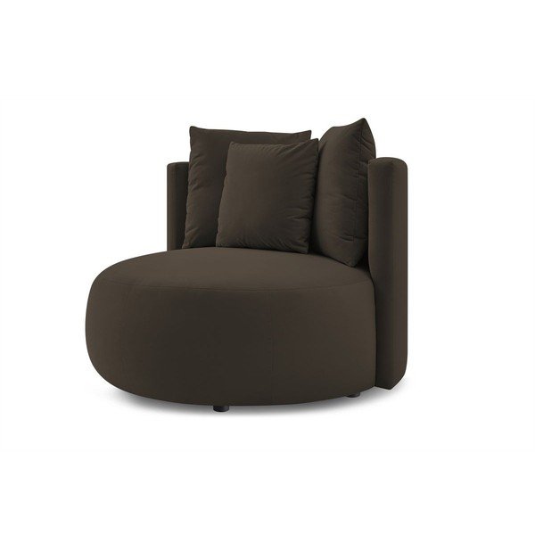 Smeđa baršunasti fotelja Cesar – Bobochic Paris