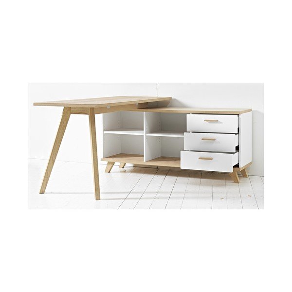 Radni stol s bijelim stolićem za skladištenje Germania Oslo-image-1