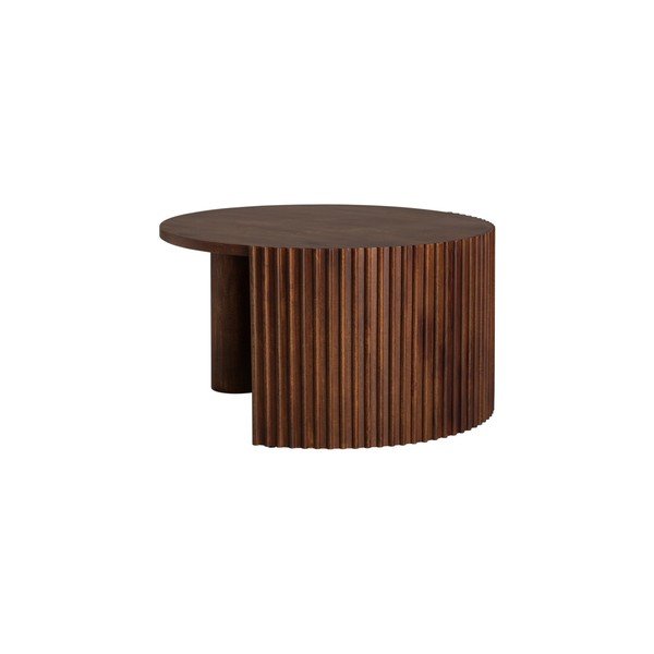 Okrugao stolić za kavu sa stolnom pločom od drveta manga u tamnoj prirodnoj boji ø 80 cm Bisselina – Ellos Home-image-3