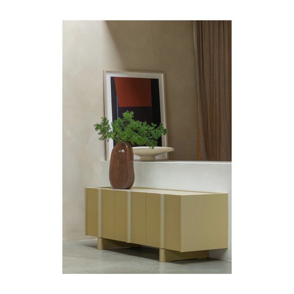 Zelena TV komoda od masivnog bora 152x53x46 cm Basu – WOOOD-image-1