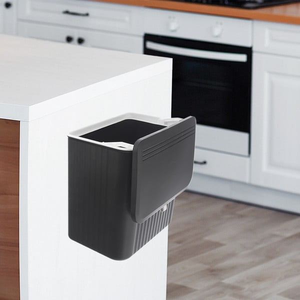 Crna plastična kanta za smeće 13 l – Orion-image-2