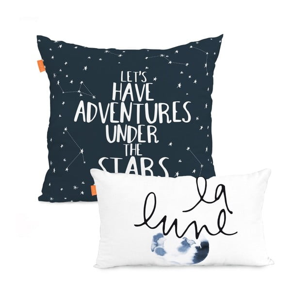 Set od 2 pamučne jastučnice Blanc Constellation