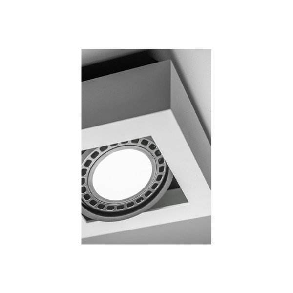 Bijela stropna svjetiljka s metalnim sjenilom 18,5x18,5 cm Loid – GTV-image-1