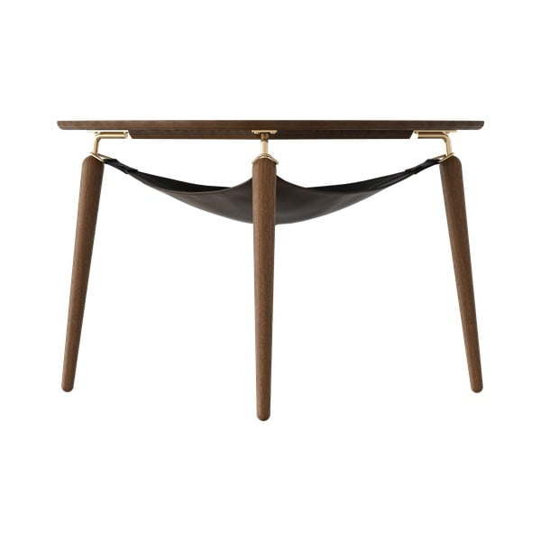 Smeđi okrugli stolić za kavu od punog hrasta ø 80 cm Hang Out – UMAGE