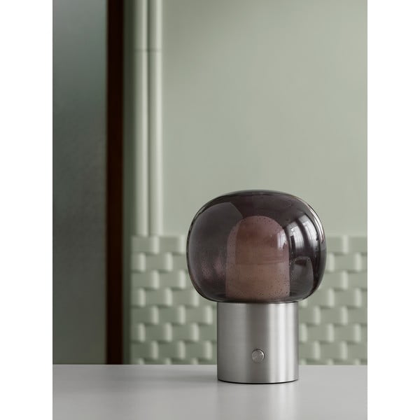 Antracitno siva LED stolna lampa aluminijska sa staklenim sjenilom (visina 32 cm) Iris – Blomus-image-3