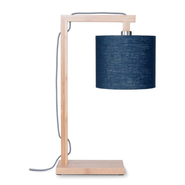 Stolna lampa s plavim sjenilom i Good &amp; Mojo Himalaya bambusovom konstrukcijom