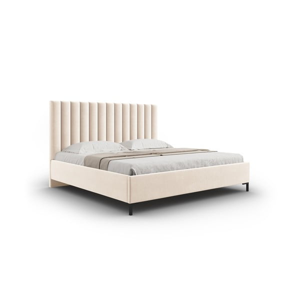 Bež tapecirani bračni krevet s prostorom za pohranu s podnicom 180x200 cm Casey – Mazzini Beds-image-2