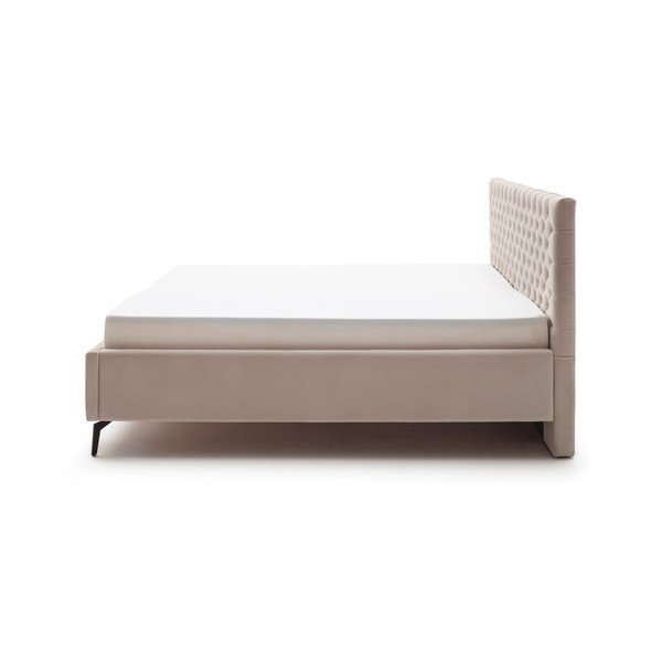 Bijeli/krem tapecirani bračni krevet s prostorom za odlaganje s podnicom 180x200 cm La Maison – Meise Möbel-image-4
