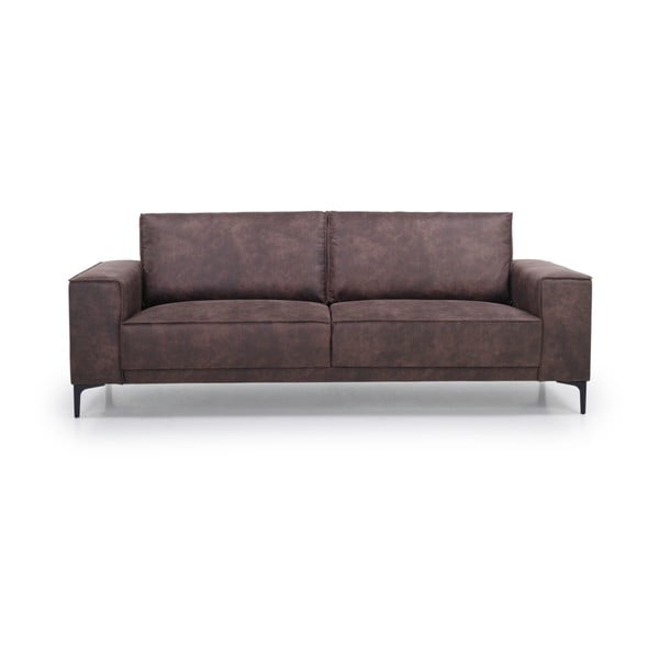 Smeđa sofa od imitacije kože 224 cm Copenhagen – Scandic