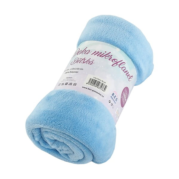 Plava deka za bebe od mikroflanela 110x140 cm Exclusive – B.E.S.