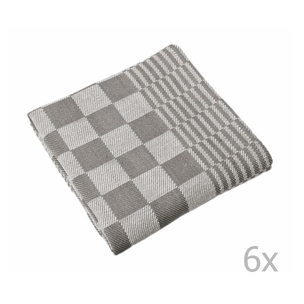 Set od 6 sivih ručnika Tiseco Home Studio Mineur, 65 x 65 cm