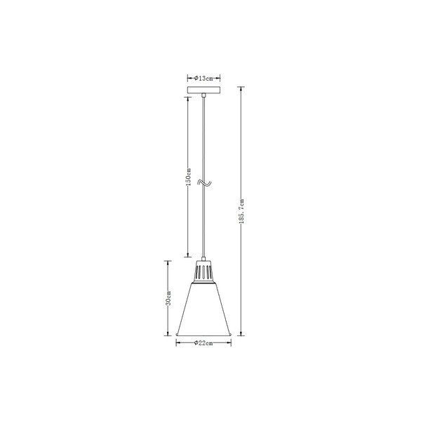 Crna viseća svjetiljka s metalnim sjenilom ø 22 cm Gianni – GTV-image-1