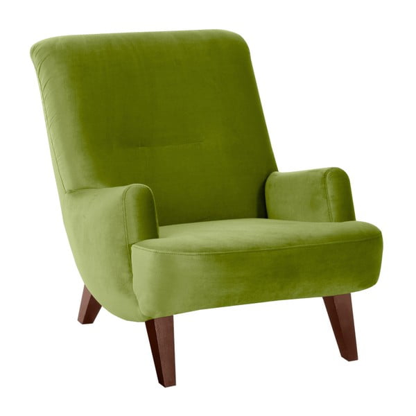 Zelena fotelja sa smeđim nogama Max Winzer Brandford Suede