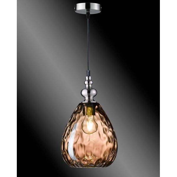 Smeđa viseća svjetiljka sa staklenim sjenilom Uller – Fischer & Honsel-image-1