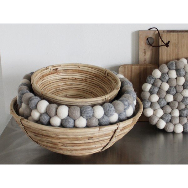 Svjetlosivo-bijela košarica za pohranu od vunenih pompona Wooldot Ball Basket, ⌀ 28 cm-image-2