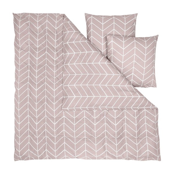 Ružičasta posteljina za bračni krevet od pamuka by46, 200 x 200 cm