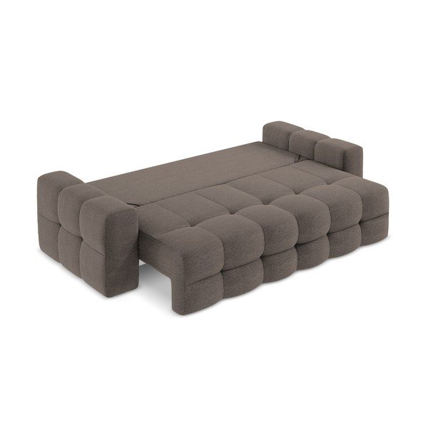 Smeđa sklopiva sofa od bouclé tkanine 255 cm Milu – Makamii-image-4