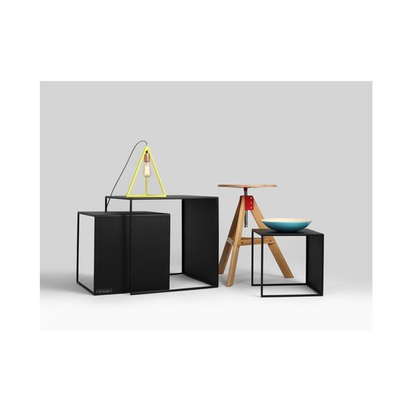 Set od 3 crna pomoćna stolića Custom Form 2Wall-image-3