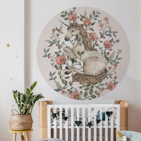 Dječja zidna naljepnica Dekornik Unicorn in a Circle, ø 150 cm-image-1