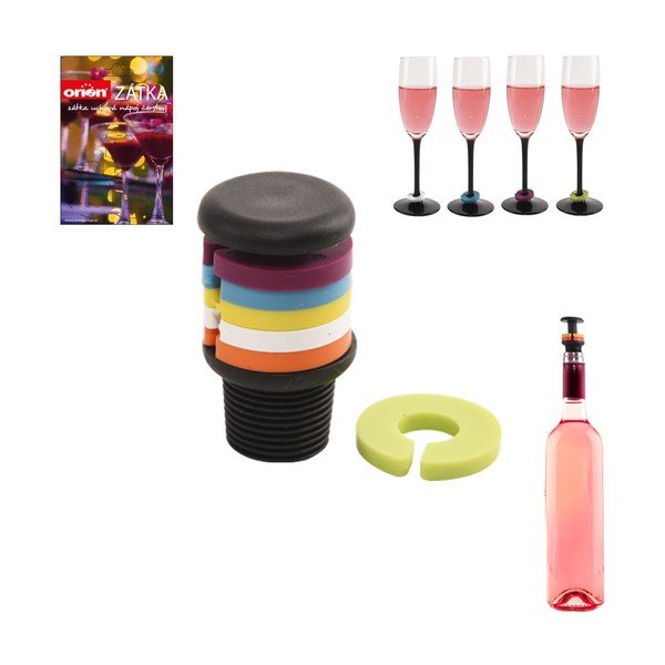 Set čepova i 6 diskriminatora za čaše za vino Orion-image-2