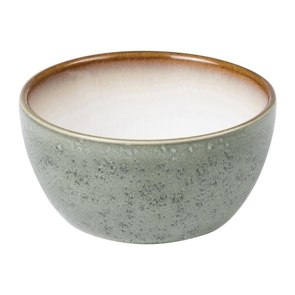 Zeleno-siva zemljana zdjela s unutarnjom glazurom u kremasto bijeloj Bitz Mensa, promjer 10 cm