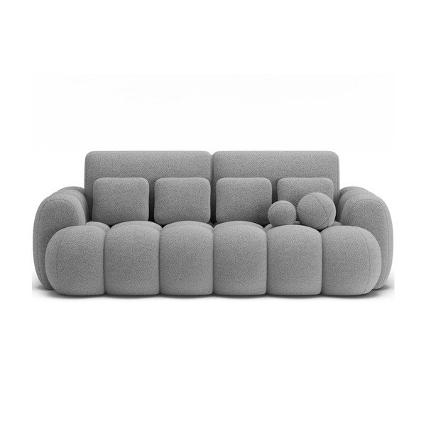 Siva sklopiva sofa od bouclé tkanine 256 cm Cotonn – ELTAP