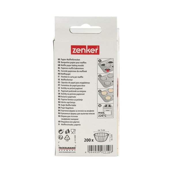 Set od 200 bijelih papirnatih košarica za pečenje Zenker Muffin, ø 5 cm-image-2