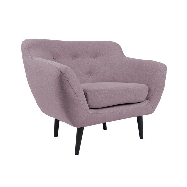 Ružičasta fotelja sa smeđim nogama Mazzini Sofas Pijemont-image-3